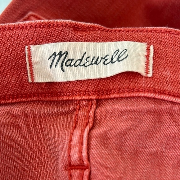 Madewell 9” High Rise Skinny‎ Cropped Button Fly Red Jeans Stretch Size 28T - Picture 3 of 9
